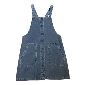 American Eagle Corduroy Jumper Overall Dress Blue